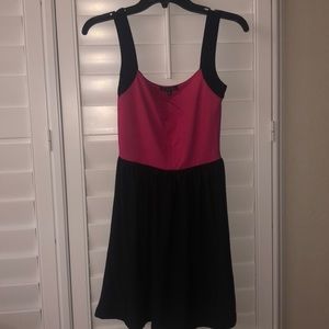 Pink and black dress
